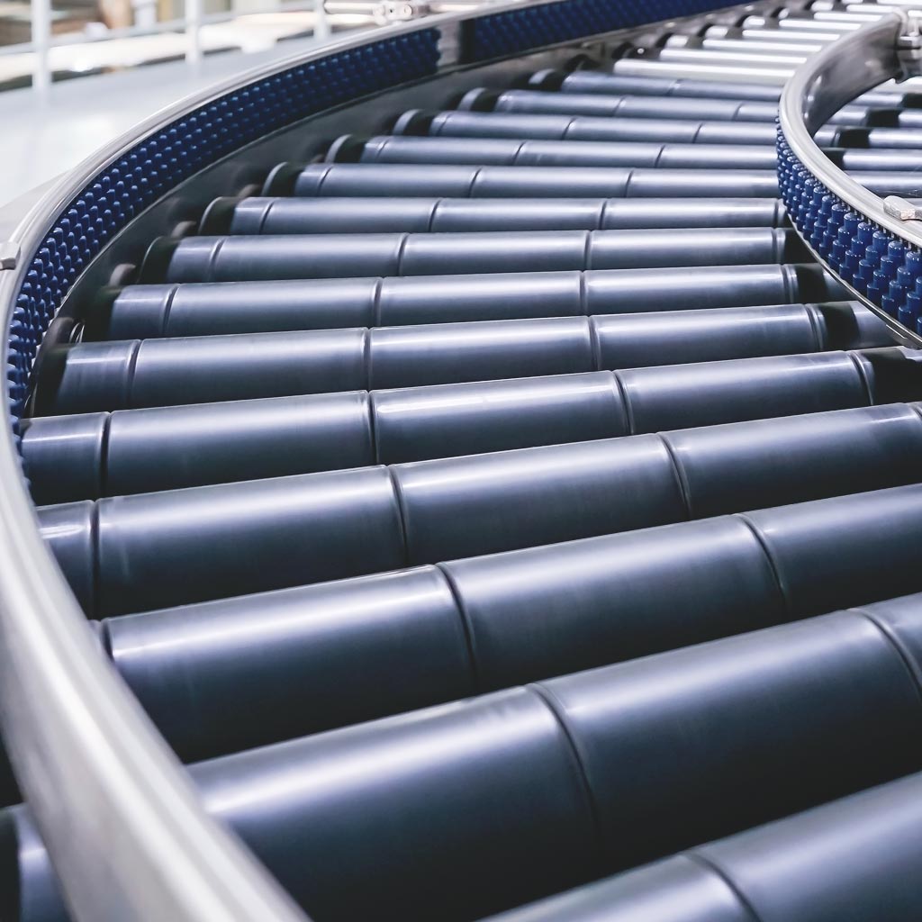 Photo of an empty conveyor assembly